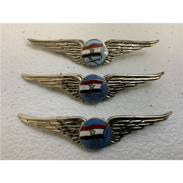 EGYPT VINTAGE EGYPTIAN AIR FORCE PILOT WINGS LOT OF 3