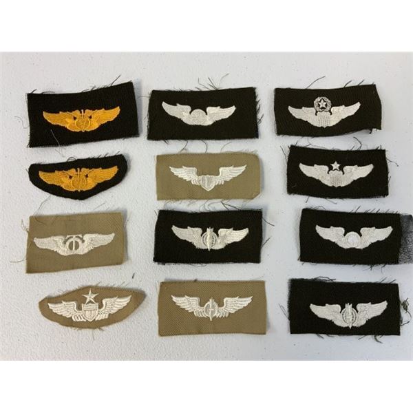 WWII US ARMY AIR FORCE CLOTH WINGS LOT OF 12