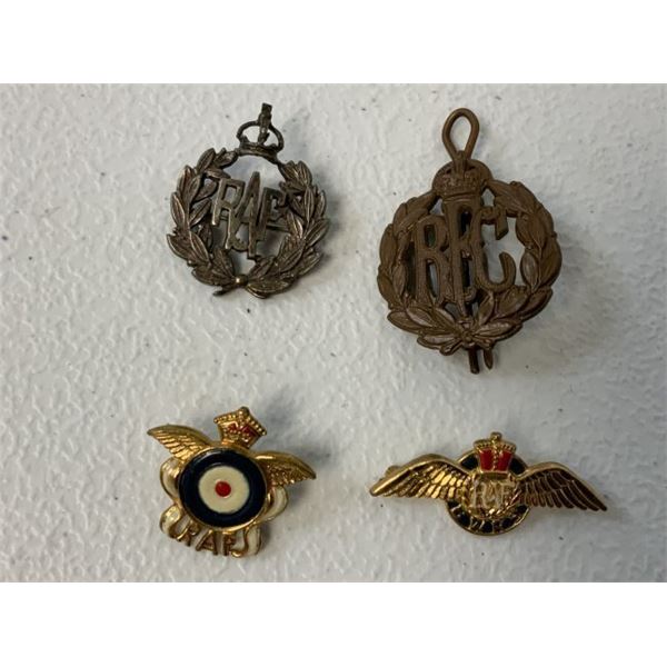 UK ROYAL AIR FORCE RAF BADGES LOT OF 4