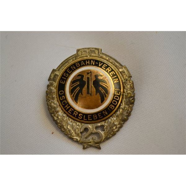 GERMANY 25 YEARS RAILWAY VETERAN BADGE EISENBAHN VEREIN