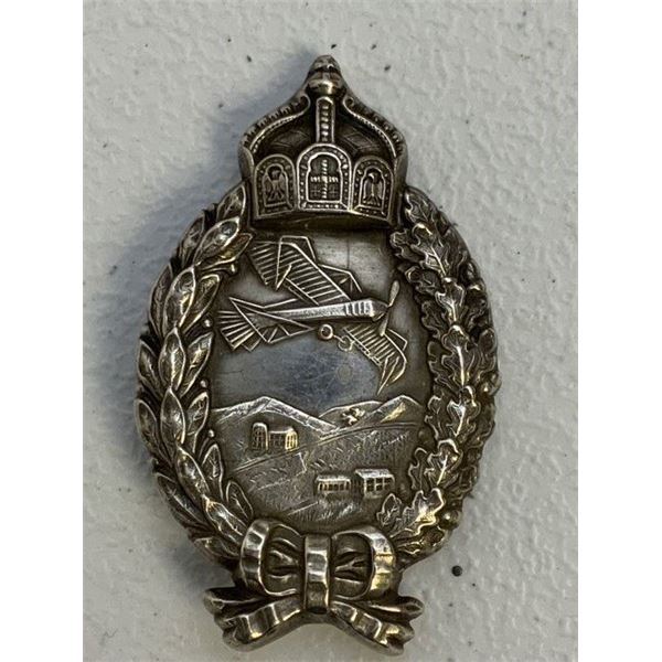 WWI IMPERIAL GERMANY PRUSSIAN SILVER PILOTS BADGE
