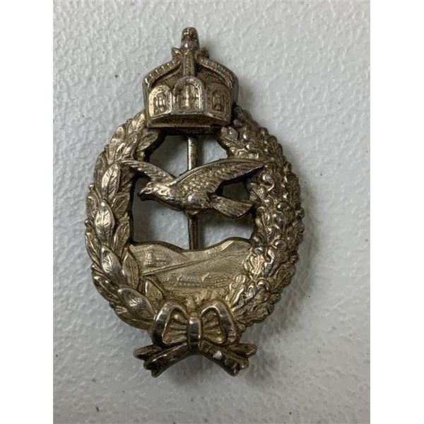 IMPERIAL GERMANY PRUSSIAN C.E.JUNKER 800 SILVER PILOTS COMMEMORATIVE BADGE