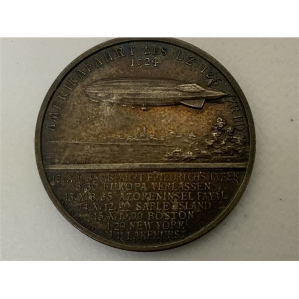 GERMANY SILVER MEDAL LZ126 ZEPPELIN CROSSING TO AMERICA