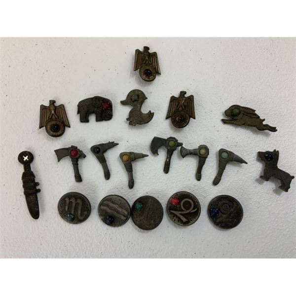 GERMANY THIRD REICH W.H.W. NORDDIC PINS TINNIES LARGE LOT