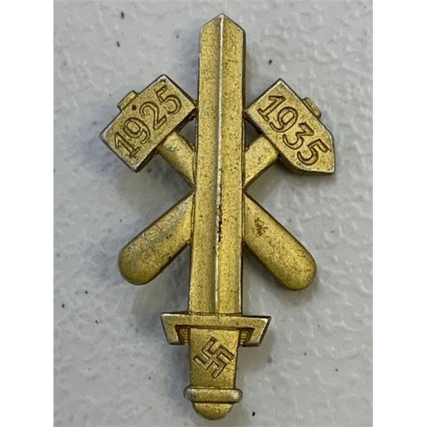 GERMANY THIRD REICH 1935 GAU ESSEN 10 YEARS COMMEMORATIVE BADGE