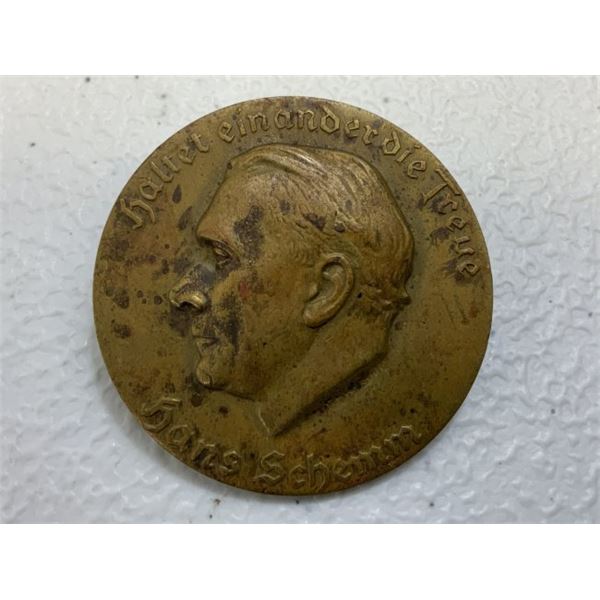 GERMANY THIRD REICH HANS SCHEMM BRASS BADGE