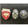 Image 1 : NAZI GERMANY LOT OF 3 GLASS AND PLASTIC PINS BADGES PENDANTS