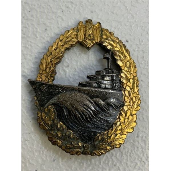 WWII GERMAN NAVY KRIEGSMARINE DESTROYER WAR BADGE