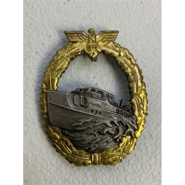 WWII GERMAN NAVY KRIEGSMARINE E BOAT BADGE TYPE I BADGE