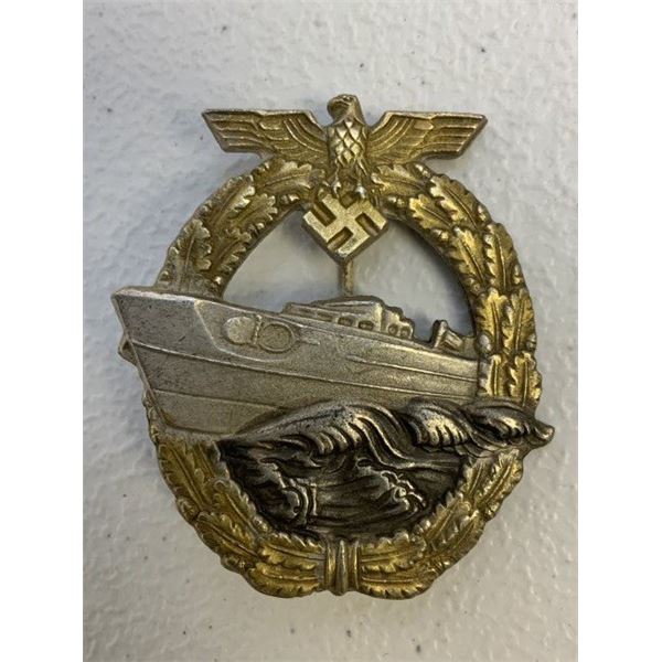 WWII GERMAN NAVY KRIEGSMARINE E BOAT BADGE TYPE II BADGE