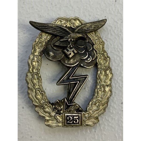 WWII GERMAN LUFTWAFFE GROUND ASSAULT 25 ENGAGEMENTS BADGE
