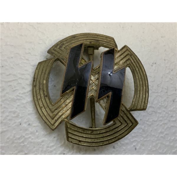 NAZI GERMANY SS GERMANIC PROFICIENCY RUNES BADGE IN SILVER