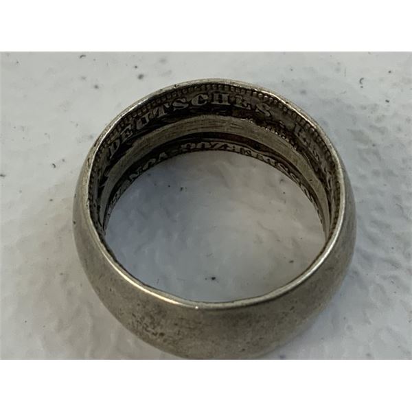 WWII GERMAN SILVER RING MADE FROM WWI GERMAN SILVER COIN