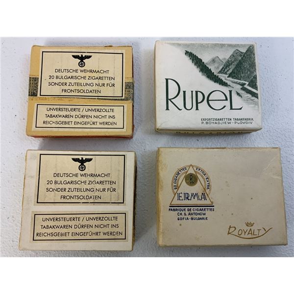 WWII GERMAN MILITARY ISSUED BULGARIAN MADE CIGARETTES 4 PACKS