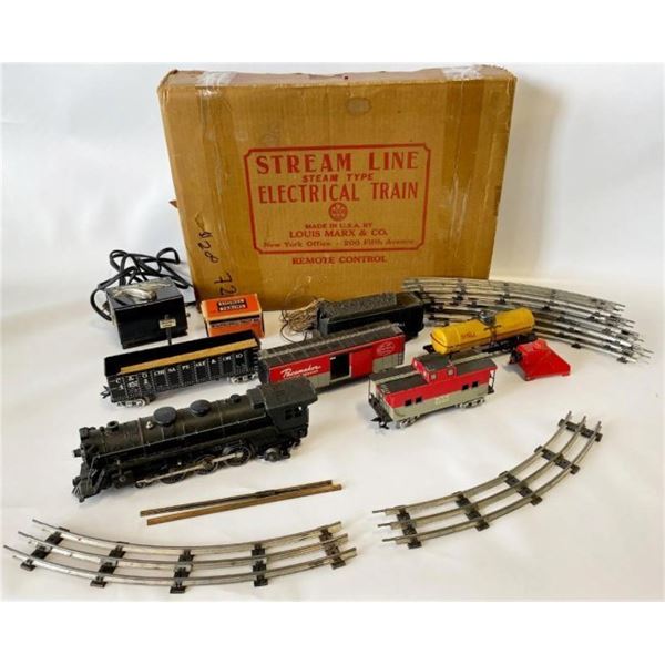 MARX 1950'S STREAMLINE ELECTRICAL TOY TRAIN SET WITH BOX