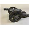 Image 3 : ANTIQUE MODEL OF A BRASS CANNON WITH WOODEN WHEELS