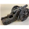 Image 7 : ANTIQUE MODEL OF A BRASS CANNON WITH WOODEN WHEELS