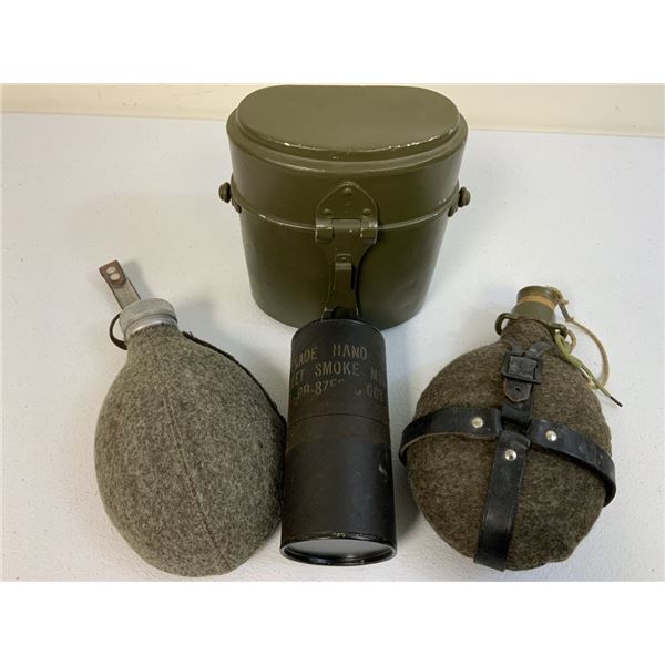 WWII MILITARY COLLECTABLES LOT CANTEENS MESS KIT