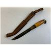 Image 3 : VINTAGE FINNISH YELLOW GRIP HORSE HEAD PUUKO KNIFE WITH SHEET