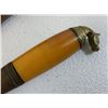 Image 5 : VINTAGE FINNISH YELLOW GRIP HORSE HEAD PUUKO KNIFE WITH SHEET