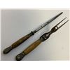 Image 6 : ANTIQUE BRITISH VICTORIAN ICE PICK AND FORK SET