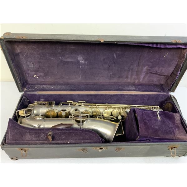 VINTAGE HARWOOD PROFESSIONAL BY JENKINS MUSIC CO. SAXOPHONE 1930S SILVER