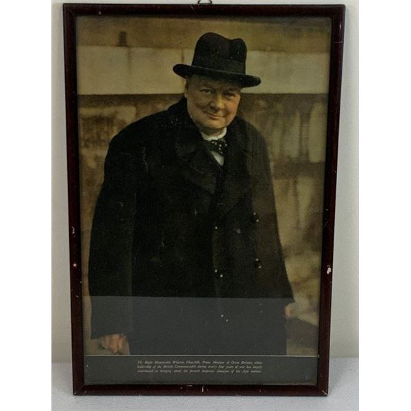 WINSTON CHURCHILL FRAMED PORTRAIT PICTURE
