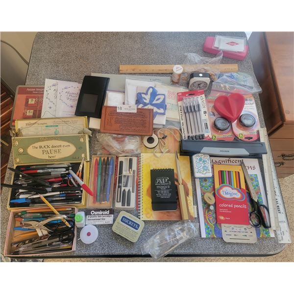 An Assortment Of Wonderful Office Supplies( Pens, Rulers, Hole Punch, Rulers, Scissors And MORE!)