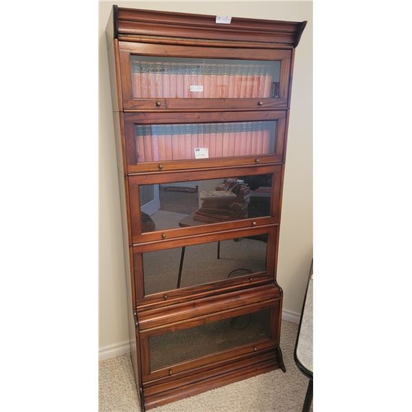 A Gorgeous Cherry Stained Book Self Featuring Glass Cupboards