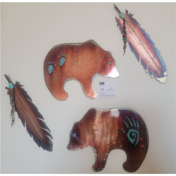 A Wonderful Collection Of Sunstroke Metal Art; Featuring A Native American Decor