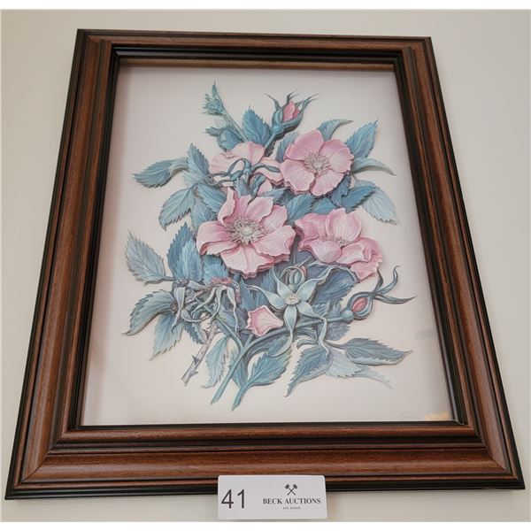 A Gorgeous Piece Of Metal Wall Decor And A Painting Of A Dark Forest