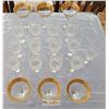Image 1 : A Beautiful Collection of Crystal Champagne Glasses; Accompanied By 6 Gold-Rim Martini Glasses.
