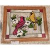 Image 2 : A Shinning Array Of Stained Glass Cardinal-Themed Wall Decor
