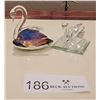 Image 3 : A Stunning Swarovski Crystal Swan, Accompanied By A Wonderful Glass Swan.