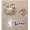 Image 2 : A Stunning Swarovski Crystal Swan, Accompanied By A Wonderful Glass Swan.
