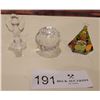 Image 1 : A Glorious Trio Of Assortment Glass Ornaments ( Ball Is Swarovski Crystal)