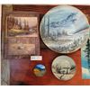 Image 1 : An Assortment Of Beautiful Hand-Painted Metal Items Of The Scenic Country Side, Plus Notepad