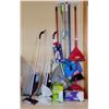 Image 1 : A Large Assortment Of Cleaning Products (Brooms and Swiffers)