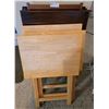 Image 1 : 6 Wooden TV Trays, 3 Dark and 3 Light