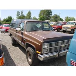 83 CHEVROLET CUSTOM DLX P/U 4X4 EXMT.                                 