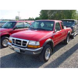 *98 FORD RANGER 4SPD 4X4 EXT CAB P/U 126,155 ACTUAL                   