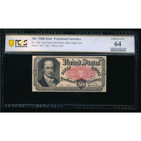 50 Cent Fifth Issue Fractional PCGS 64PPQ