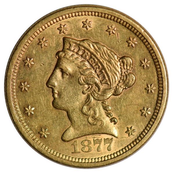 1877-S $2.5 Liberty Quarter Eagle Gold Coin