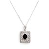 Image 1 : Plated Rhodium 1.53ct Black Sapphire and Diamond Pendant with Chain