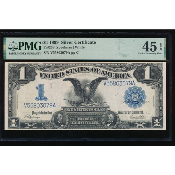 1899 $1 Black Eagle Silver Certificate PMG 45EPQ