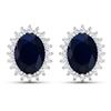 14KT White Gold 2.60ctw Blue Sapphire and Diamond Earrings