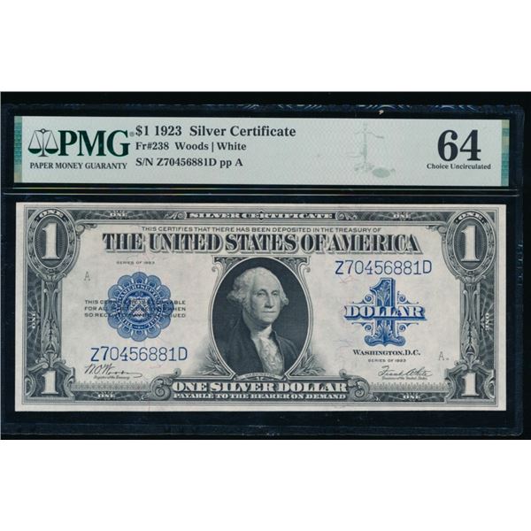 1923 $1 Silver Certificate PMG 64
