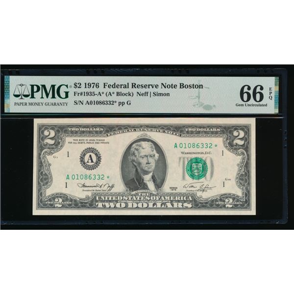 1976 $2 STAR Boston FRN PMG 66EPQ