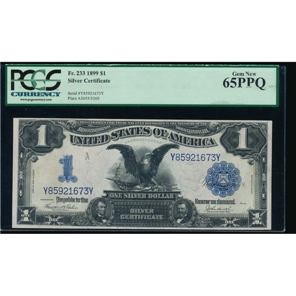 1899 $1 Black Eagle Silver Certificate PCGS 65PPQ