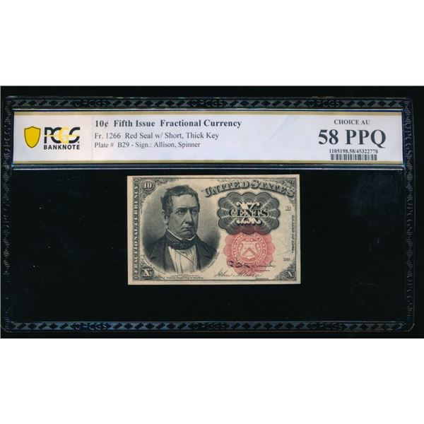10 Cent Fifth Issue Fractional PCGS 58PPQ